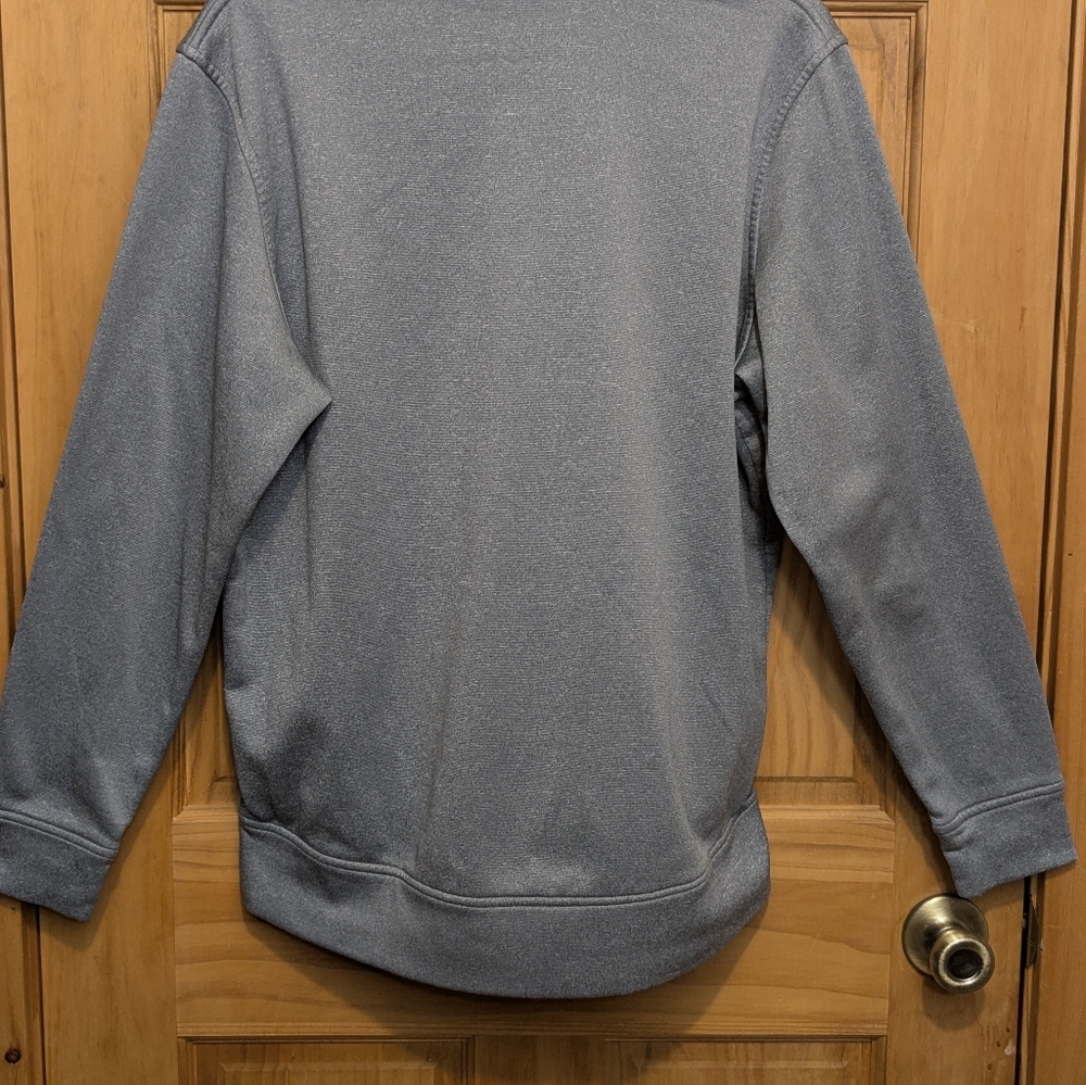 Under Amour UA Men's Med Hoodie Gray Cold Gear Fleece Big Logo Pullover Sweater - Picture 10 of 12